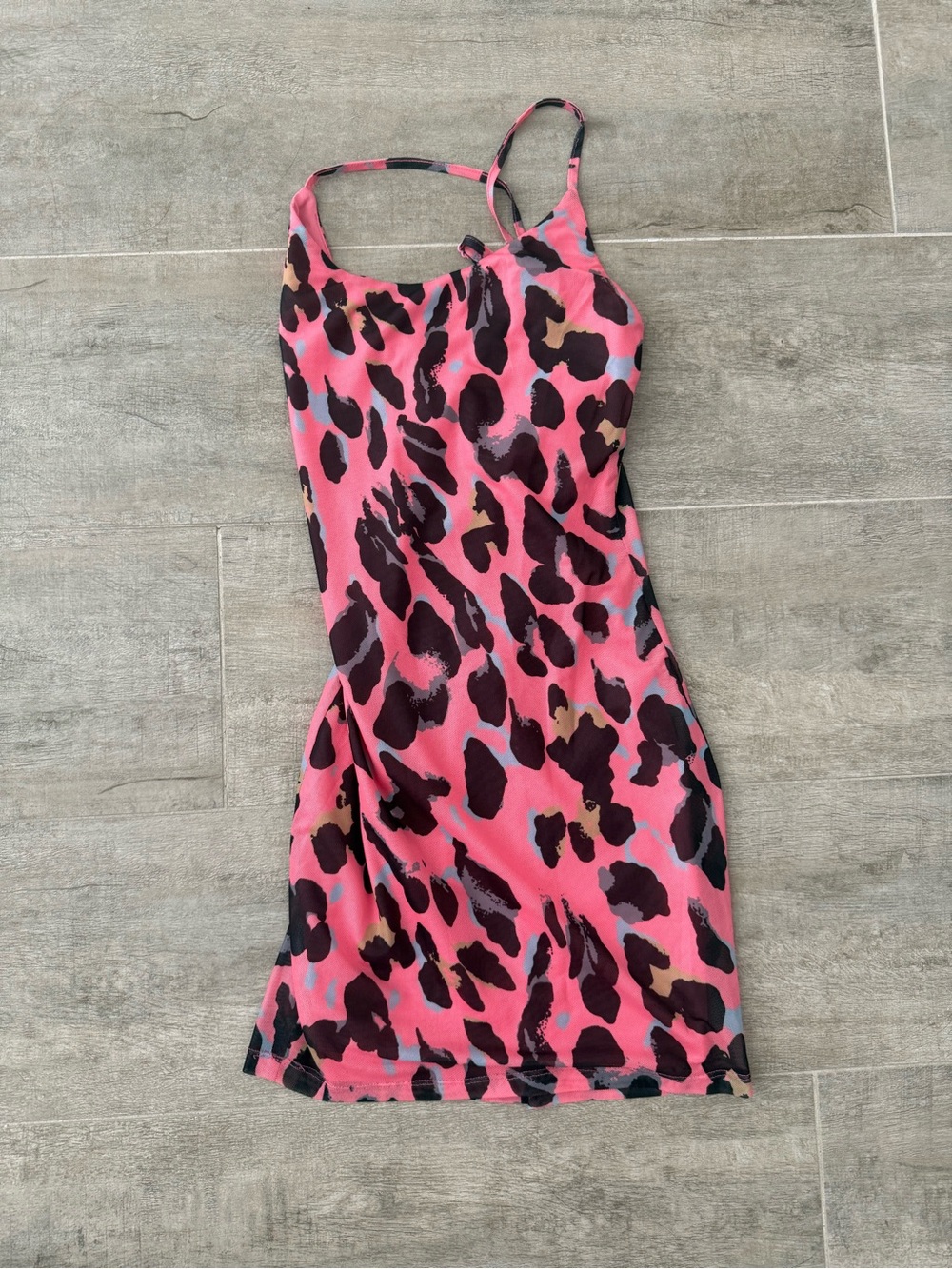 superdown Pink & Black Leopard slip Mini Dress